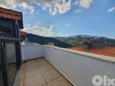 Furnished rooftop apartment in Daychounieh W/ terrace & mountain view