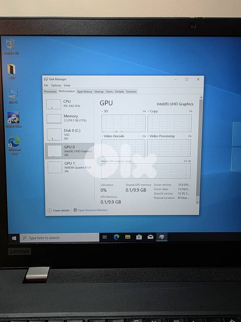 LENOVO THINKPAD P15S WORKSTATION CPU I7 RAM 20 GB VGA QUADRO 7