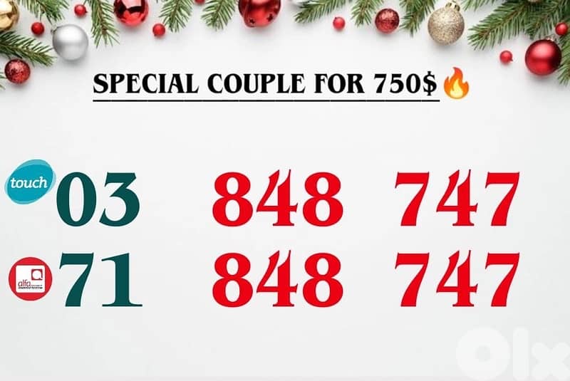 Couple Numbers 03 and 71  special we deliver all leb 0