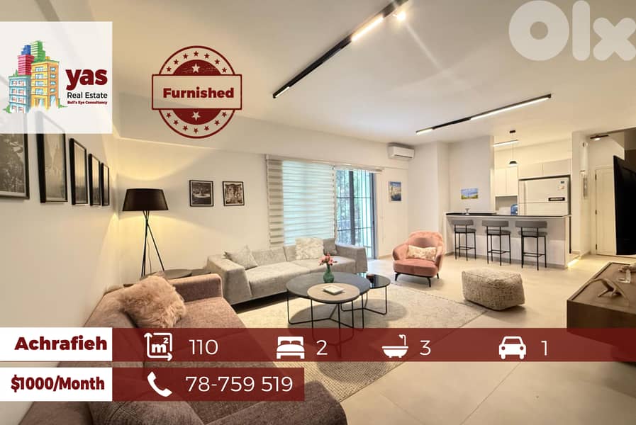 Achrafieh 110m2 | Furnished | Decorated | Prime Area | MO 0