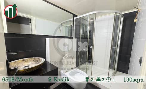 Apartment for Rent in Kaslik in a Very Prime Location !!!