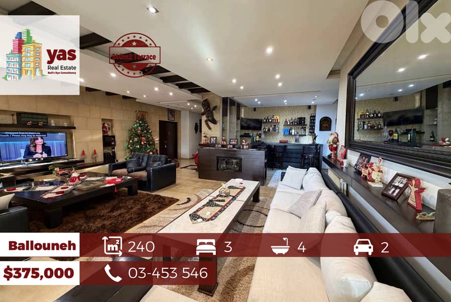 Ballouneh 240m2 | 240m2 Terrace | Sea View | Prime location | GA 0