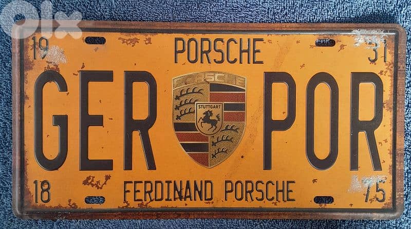 Porsche Ferdinand embossed metal license plate 30x15cm art deco 0