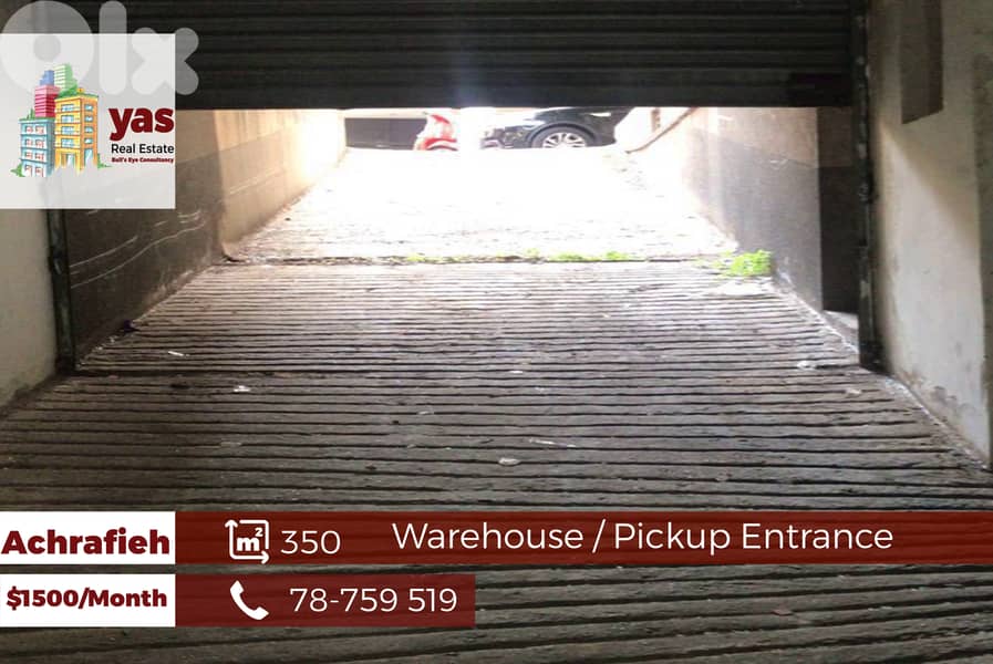 Achrafieh 350m2 | Warehouse | Rent | Pickup Entrance | MO 0