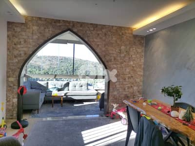 138 SQM Apartment in Bsaba, Baabda + Breathtaking Sea & Mountain View