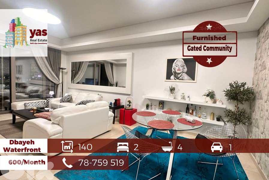 Dbayeh/Waterfront 140m2 | Furnished | Sea View | Gated Community | MJ 0