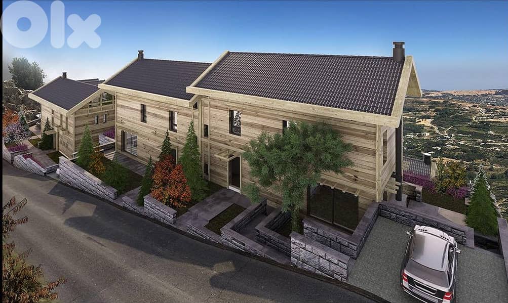 RWK121GZ - Wood triplex villa in faqra club for sale 0