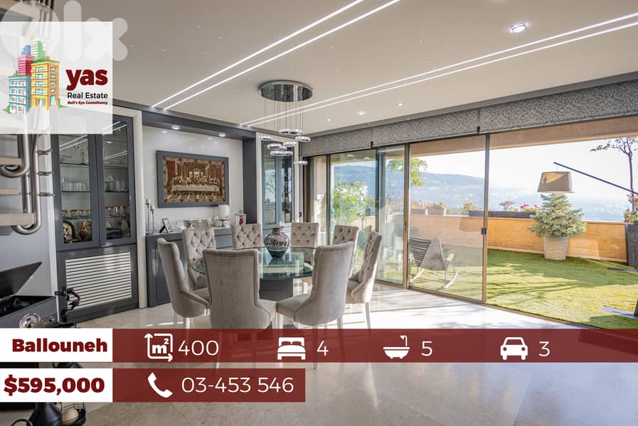 Ballouneh 400m2 Duplex | Exceptional Property | Designer’s Signature | 0