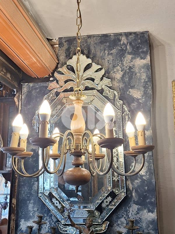 antique 8 lamps flemish chandelier 0