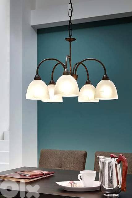 EGLO Dionis Alabaster Glass Chandelier 1