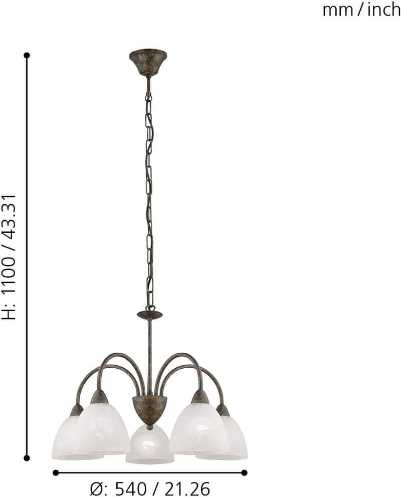EGLO Dionis Alabaster Glass Chandelier 3