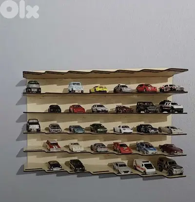 Hot wheels wood wall stand display