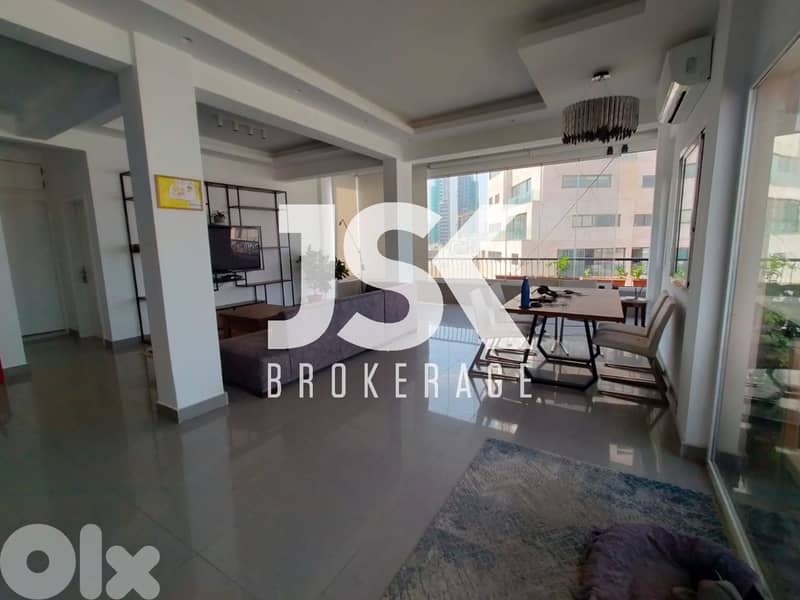 L19964 - Apartment with Sea & City View For Rent in Mar Mikhael 0