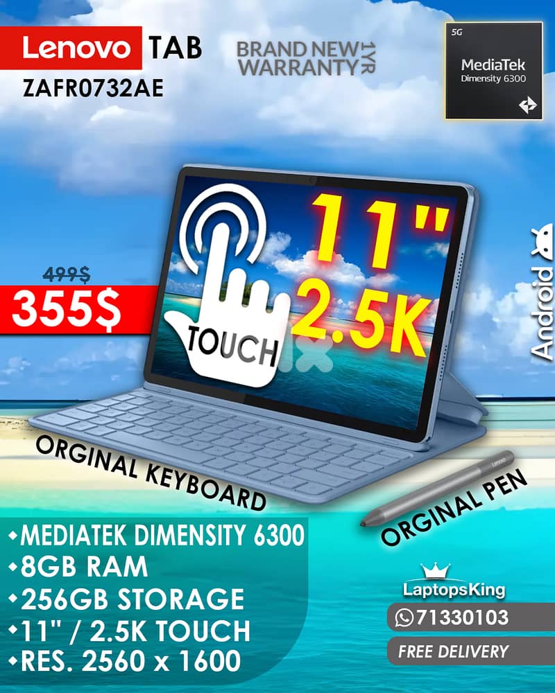 LENOVO TAB ZAFR0732AE MEDIATEK DIMENSITY 6300 11" / 2.5K TOUCHSCREEN 0