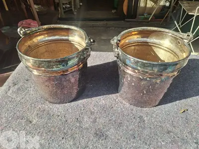 سطل تلج فضة مطلي عدد٢ اصلي قديم