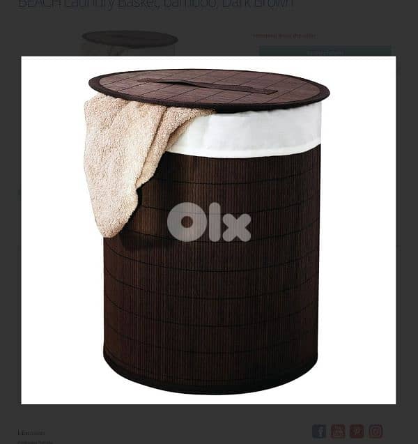 ridder bamboo laundry basket 37x50 cm 0
