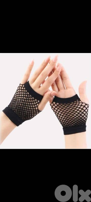party fishnet fingerless gloves 0
