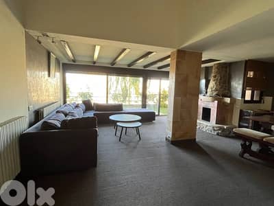 Faqra 120sqm Duplex Chalet + 120spm Garden | 3BR, Chimney, Scenic View