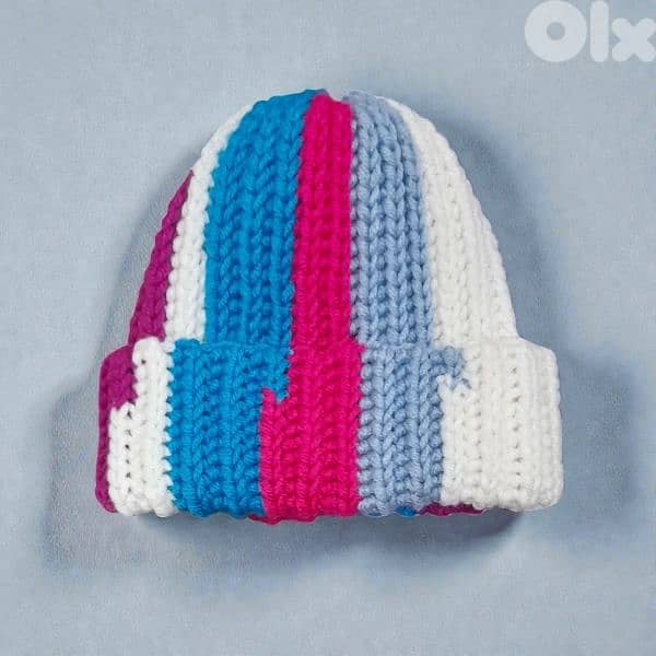 colorful handmade crochet striped hat 0