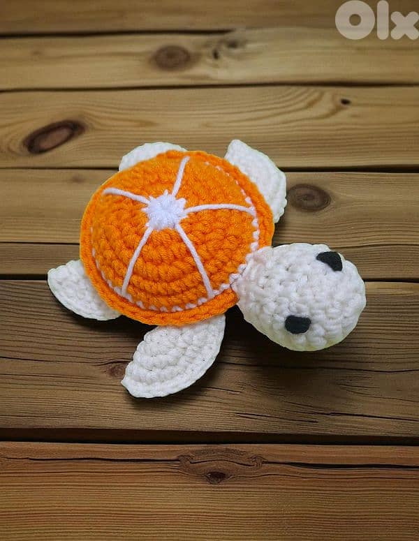 handmade crochet amigurumi orange turtle 0