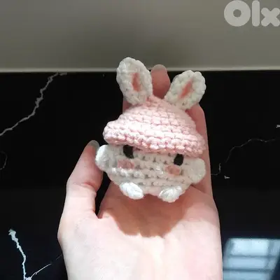 handmade crochet amigurumi mushroom bunny