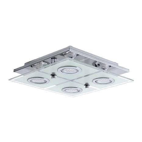 EGLO Cabo Ceiling Light – Stainless Steel, Heavy Glass, 4xGU10 Bulbs 1