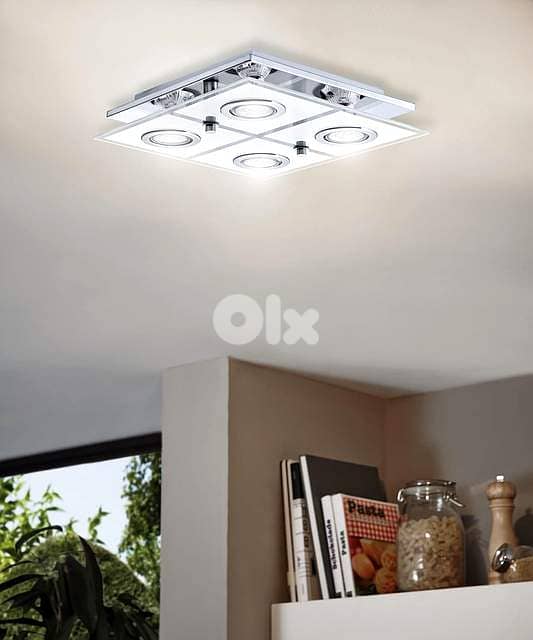 EGLO Cabo Ceiling Light – Stainless Steel, Heavy Glass, 4xGU10 Bulbs 2