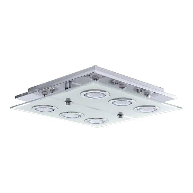 EGLO Cabo 6‑Light Ceiling Fixture – Heavy Glass, Metal Build, GU10 LED 0