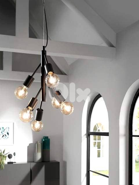 MEO Modena 6-Light Pendant Lamp – Mid-Century Inspired, Lightweight 0