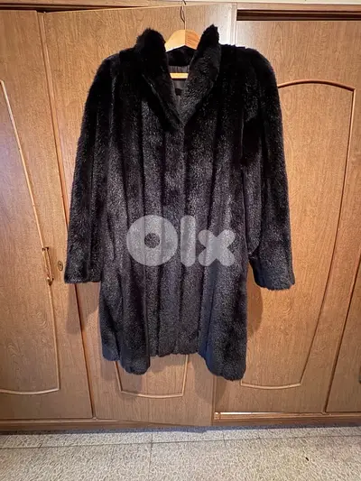 synthetic fur coat