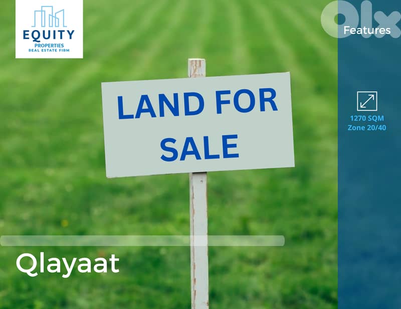 1270 SQM Land For Sale In Qlayaat Prime Location #JS237265 0