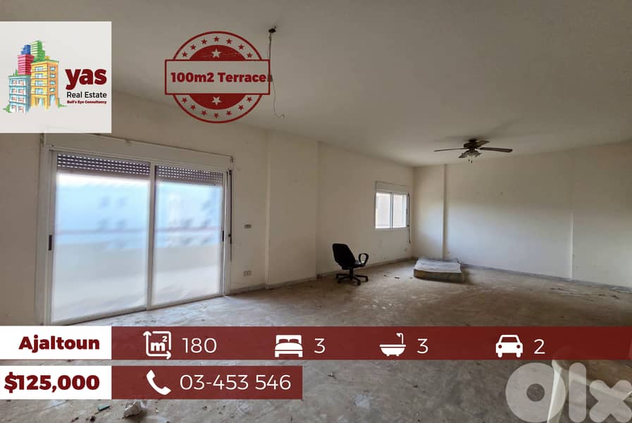 Ajaltoun 180m2 | 100m2 Terrace | Well Maintained | Open View | To | 0