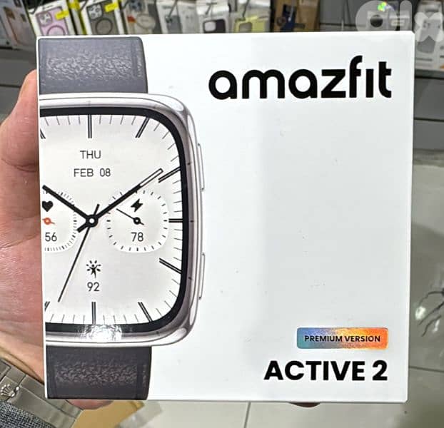 Amazfit Active 2 premium version Square Black Leather 0