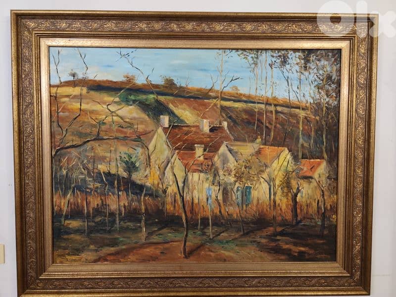 oil on canvas,pissarro,huge painting,100x130cm,with wood frame 0