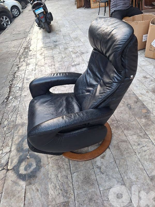 recliner and swivel chair genuine real leather original brand hukla 0