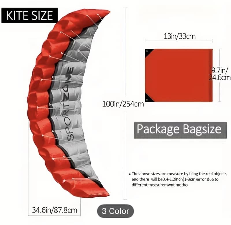 Sport Zone Dual Line Power Stunt Kite Parafoil Parachute 2.5m 1