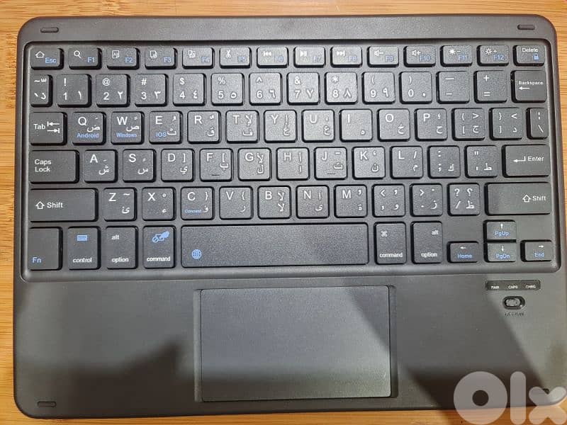 Wireless Keyboard with Touchpad + Holder – Arabic & English 0