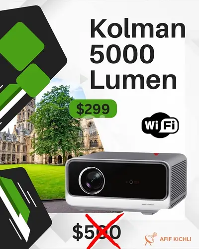 Kolman LED Projector 5000 Lumens Smart WiFi