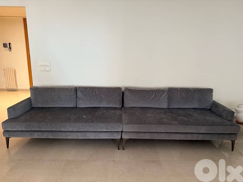 WestElm Andes gray sofa 0