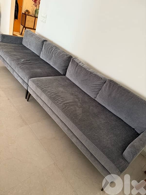 WestElm Andes gray sofa 1
