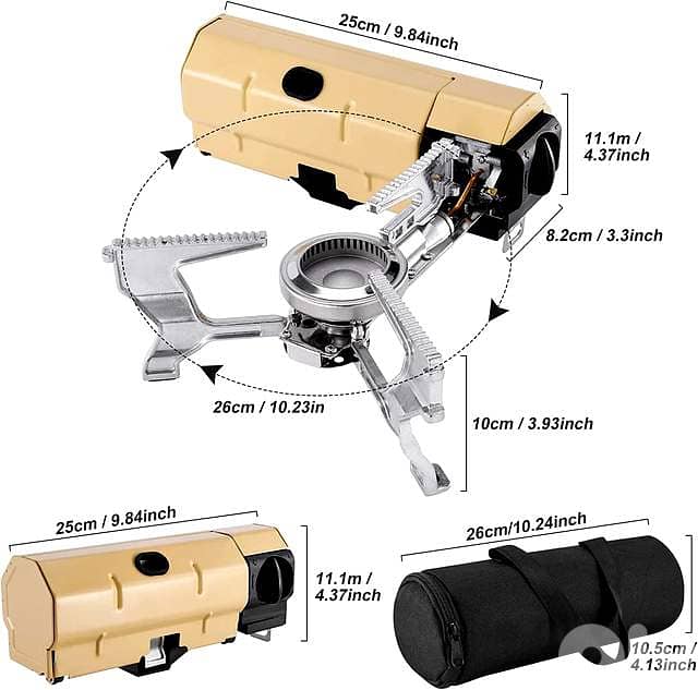 2600W Kinetic Folding Stove: Stainless & Copper Alloy (Khaki Tactical) 5