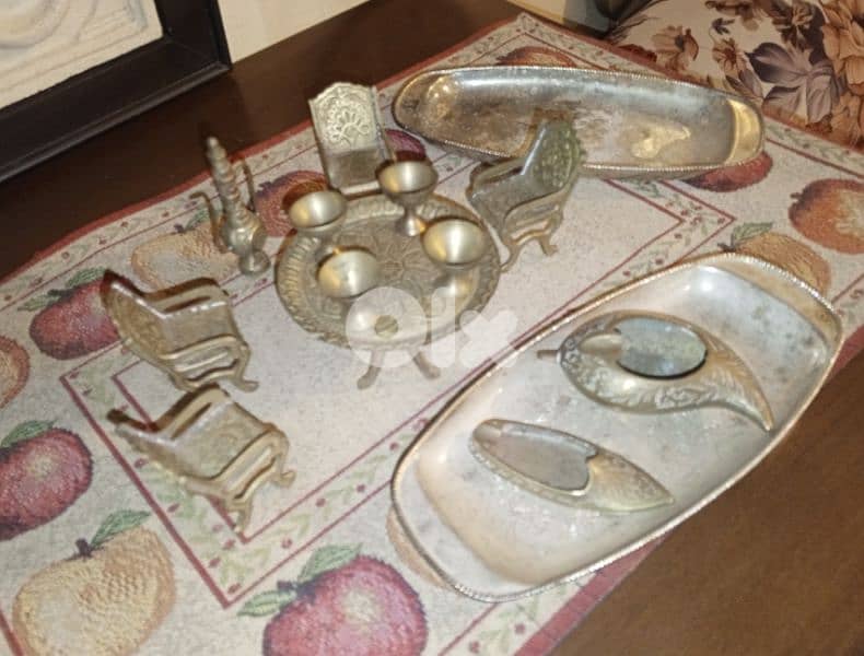 miniature brass table set 0