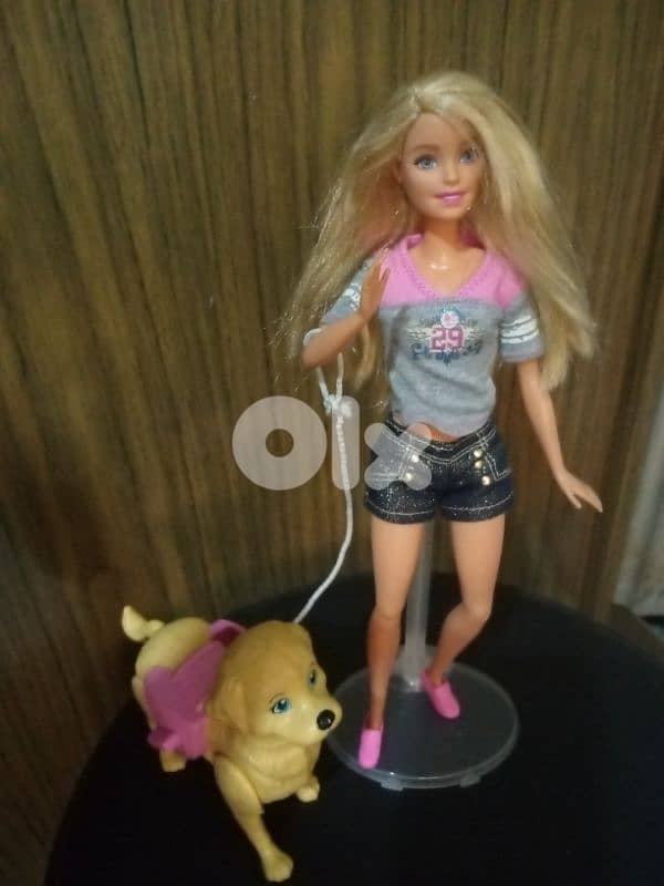 Barbie SPLISH PUP Great doll Mattel2017 flex legs+Walking Dog, both=33 8