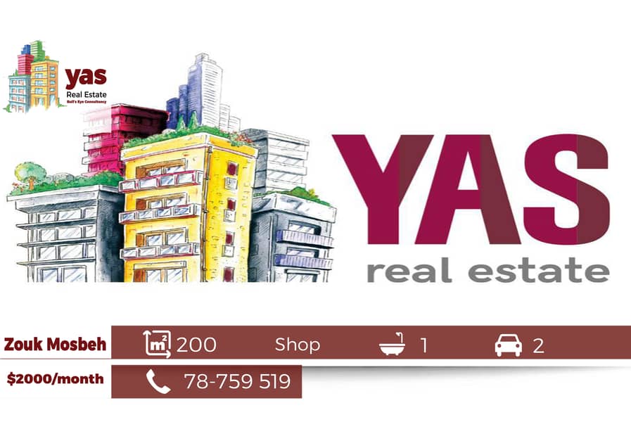 Zouk Mosbeh 200m2 | Shop | Main Road | Rent | Accessible | EL | 0