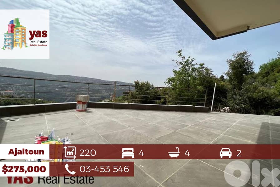 Ajaltoun 220m2 | 120m2 Garden | New | Payment Facilities | 0