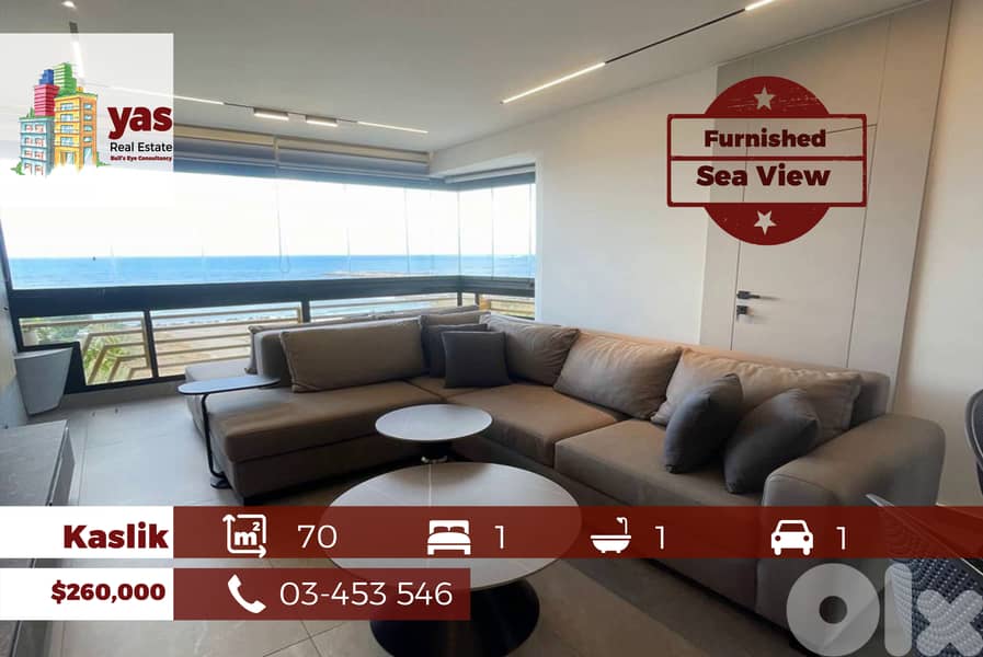 Kaslik/Solemar 70m2 | Furnished Chalet | Sea View | Calm Area | EH 0