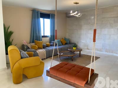 L19373 - Furnished Roof Apartment With Seaview For Rent in Batroun