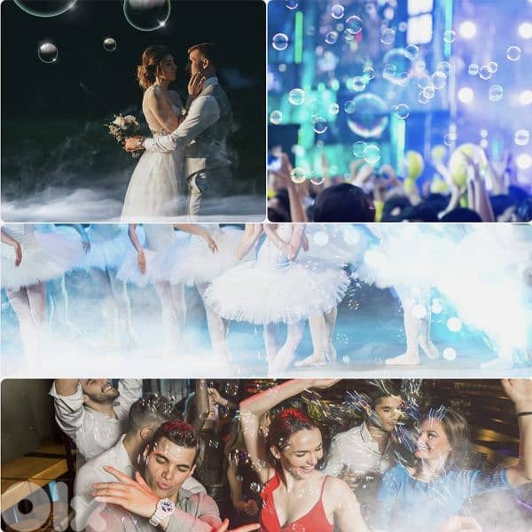 3 in 1 Fog Bubble& smoke Machine. 2 Bubble Fans, 7CH RGB 18 LED Lights 7