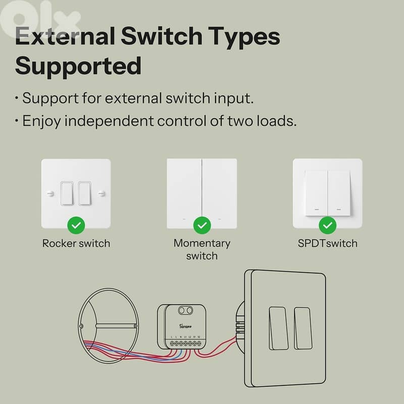 Sonoff MINI DUO 2-Gang WiFi Smart Switch MINI-2GS 2