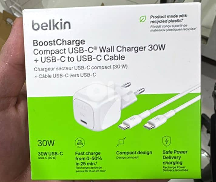 Belkin Boostcharge compact usb-c wall charger 0
